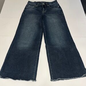 Maurices Dark Blue High Rise Wide Leg Jeans Size 6 Regular